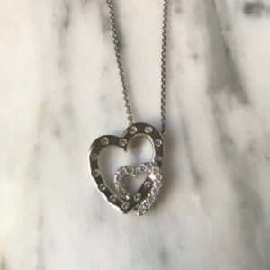 Swarovski Crystal Double Heart Necklace
